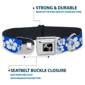 Buckle Collar - Hibiscus Blue/White