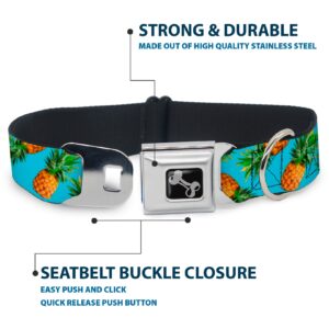 Buckle Collar - Vivid Pineapples Scattered Blue