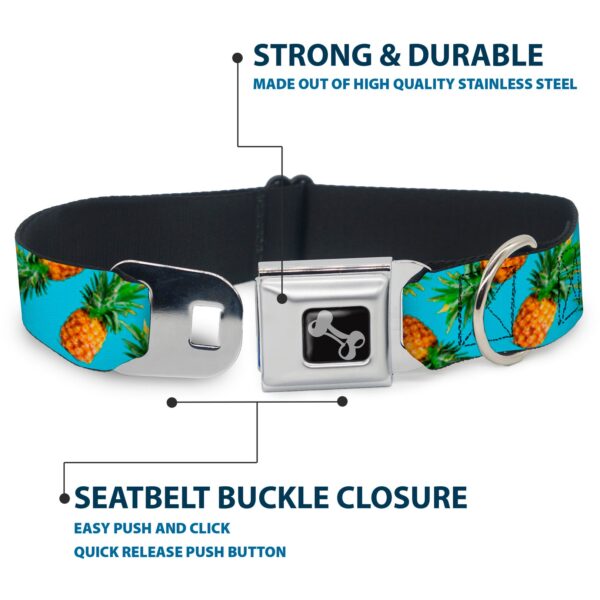 Buckle Collar - Vivid Pineapples Scattered Blue