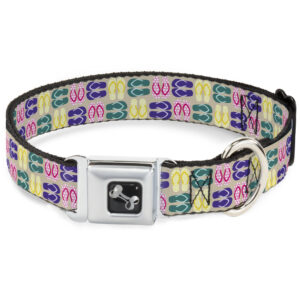 Seatbelt Buckle Collar - Flip Flops6 Sand/Multi Color