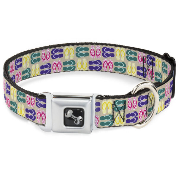Seatbelt Buckle Collar - Flip Flops6 Sand/Multi Color